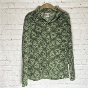 Avalanche‎ Green Patterned Fleece Pullover Sweatshirt Woman’s Size Medium